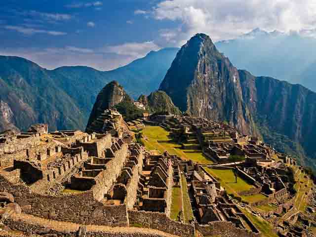 Machu Picchu, Peru Machu Picchu stands 2,430 m above sea-level, in the middle of a tropical mountain forest, in an extraordinarily beautiful setting. It was probably the...