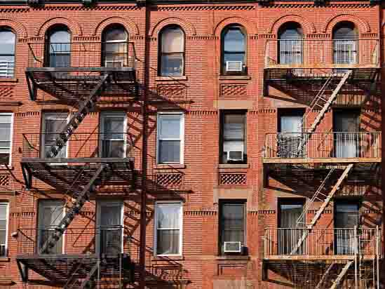 Fire escape In 1897, the first outdoor fire escape with an external staircase was patented by Anna Connelly. Around this time, buildings were getting bigger and h...