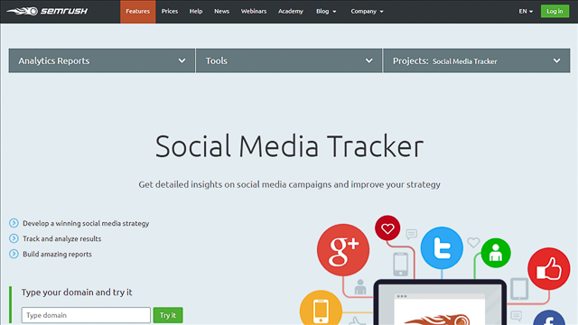 SEMrush Sometimes looking through the social media marketing sites means crossing over and dealing with the kind of tools that might be best described as SEO-...