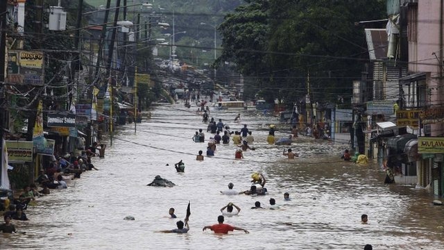 Flood A flood is an overflow of an expanse of water that submerges land, a deluge. It is usually due to the volume of water within a body of water, such as ...