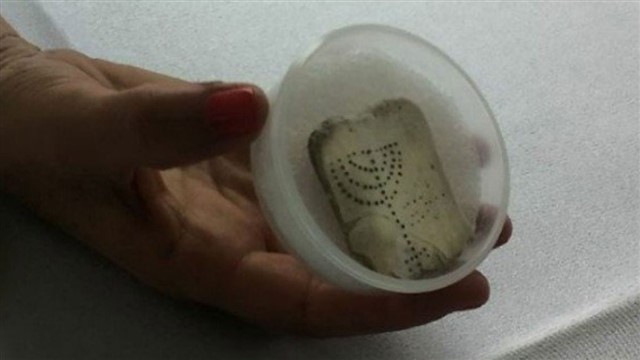 Mother-Of-Pearl Menorah It was only when restoration work at Caesarea was being done nearby that the most significant find emerged—a small slab of mother-of-pearl. Carv...